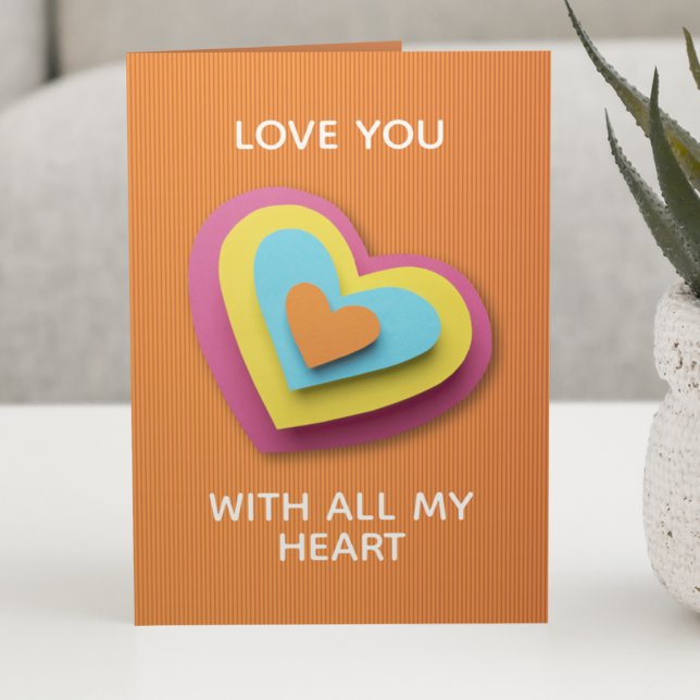 Trendy Paper Hearts Love Card (Creator Uploaded)