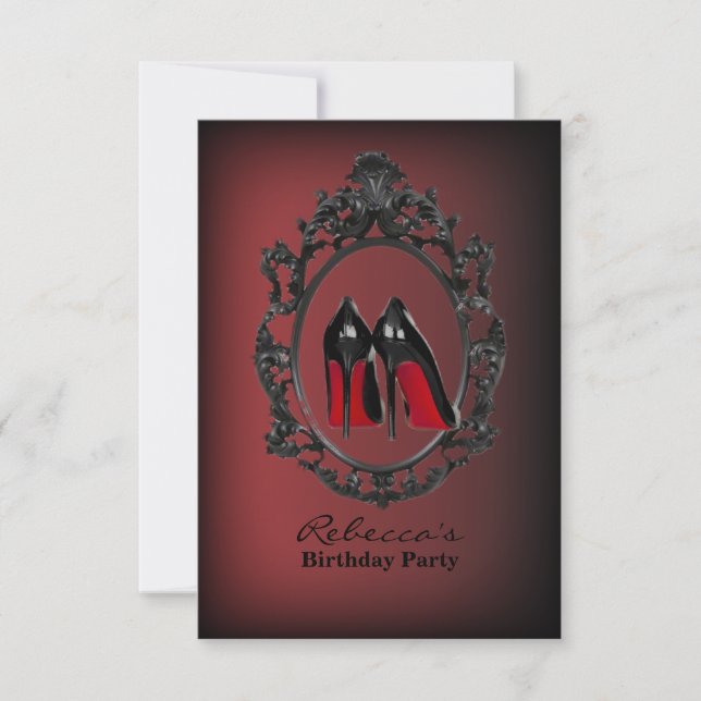 trendy parisian girly stiletto birthday card (Front)