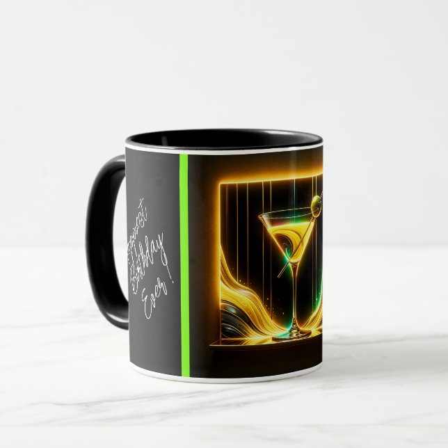 Trendy Party Time Neon Personalised Mug (Front Left)