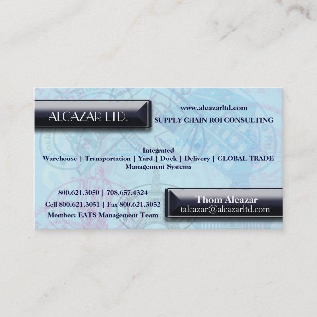 Trendy Passport Background Business Card (Front)