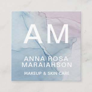 *~* Trendy Pastel Abstract Artsy QR LOGO PHOTO  Square Business Card