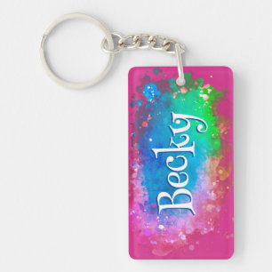 Trendy Pastel Background  Key Ring