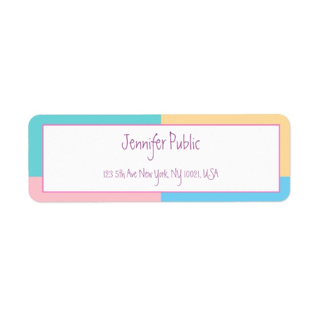 Trendy Pastel Colours Hand Script Name Modern Slee (Front)