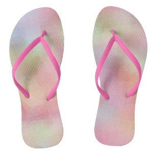 Trendy Pastel Colours Pink Red Yellow Blue Green Flip Flops