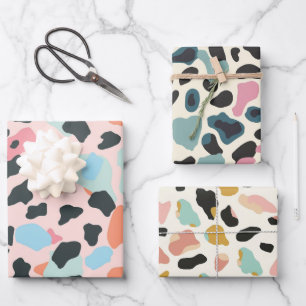 Trendy Pastel Leopard Spots Wrapping Paper Sheet