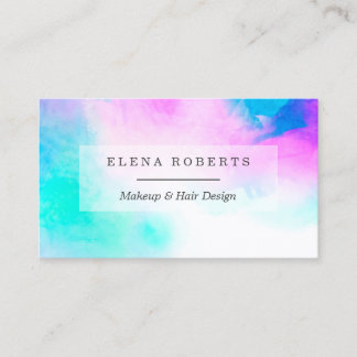 Trendy Pastel Paint Makeup Stylist Business Card