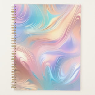Trendy pastel Pink Blue yellow abstract waves Planner