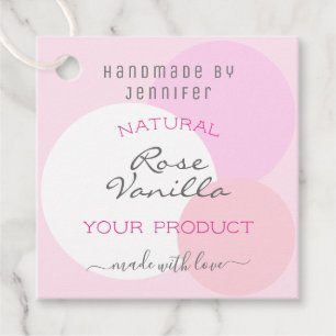 Trendy Pastel Pink Colours Custom Text Chic Hangin Favour Tags