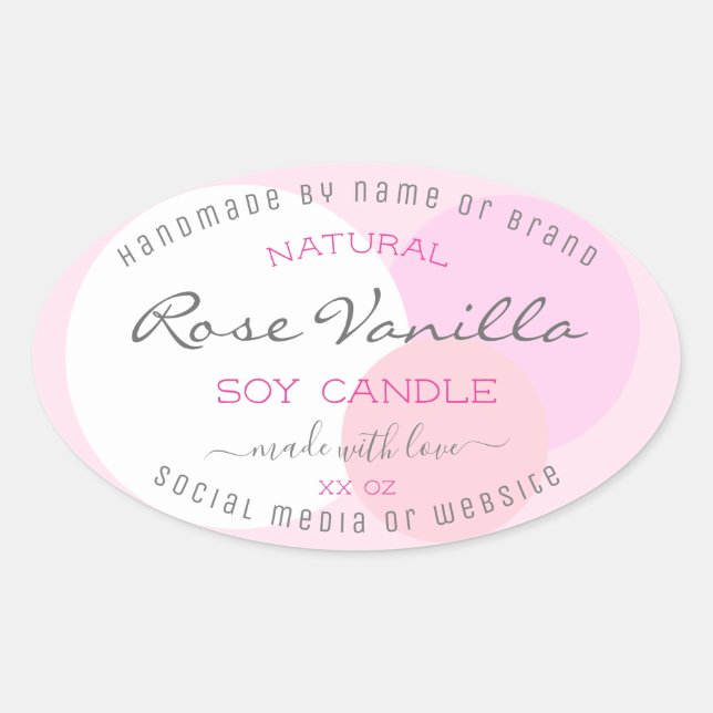 Trendy Pastel Pink Colours Product Packaging Label (Front)