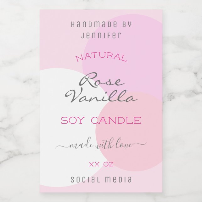 Trendy Pastel Pink Colours Product Packaging Label (Single Label)