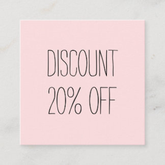 Trendy pastel pink minimalist modern discount card