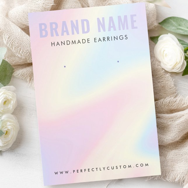 Trendy pastel rainbow modern earring display card (Trendy pastel rainbow modern earring display card)