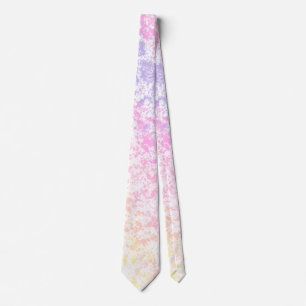 Trendy Pastel Rainbow Splatter Tie
