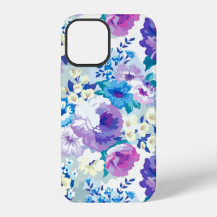 Trendy Pastel Watercolors Flowers Pattern iPhone 12 Case