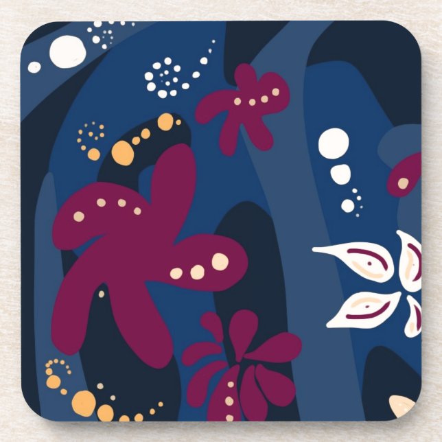 Trendy Pattern accessories, abstract blue pink Coaster (Front)