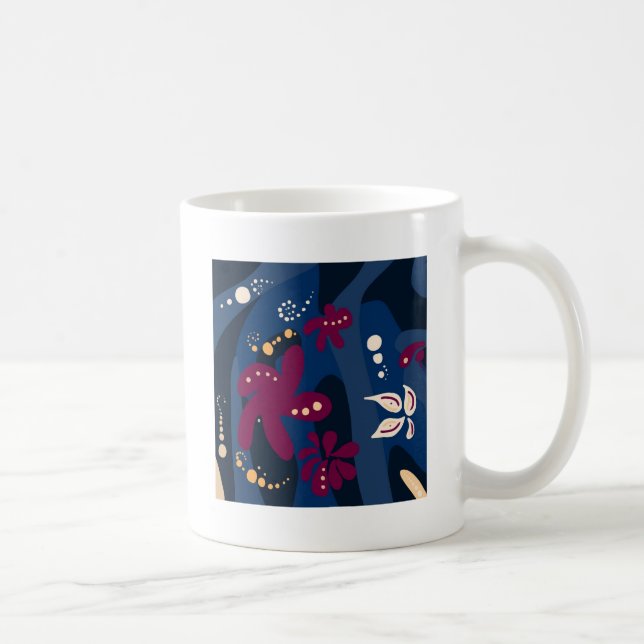 Trendy Pattern accessories, abstract blue pink Coffee Mug (Right)