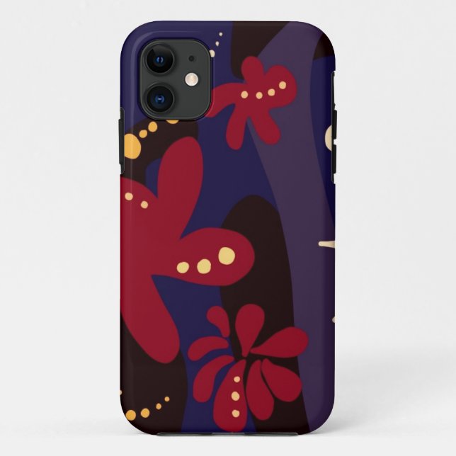 Trendy Pattern accessories, black purple abstract Case-Mate iPhone Case (Back)