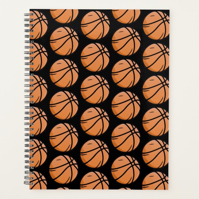 Trendy Pattern Basketball player and coach black   Planner (Front)