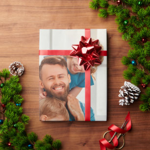 Trendy pattern Birthday upload your picture create Wrapping Paper