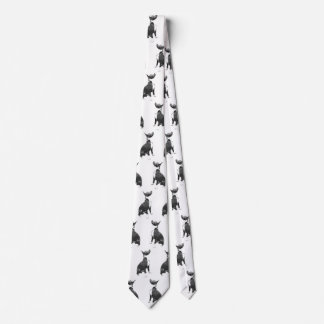 Trendy pattern black and white Pit Bull dog Tie