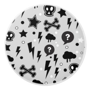 Trendy pattern ceramic knob