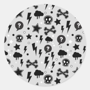 Trendy pattern classic round sticker
