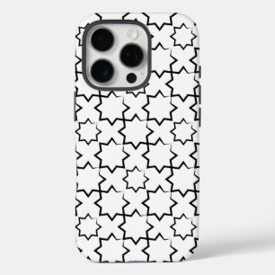 Trendy Pattern Design in Black and White iPhone 16 Pro Case