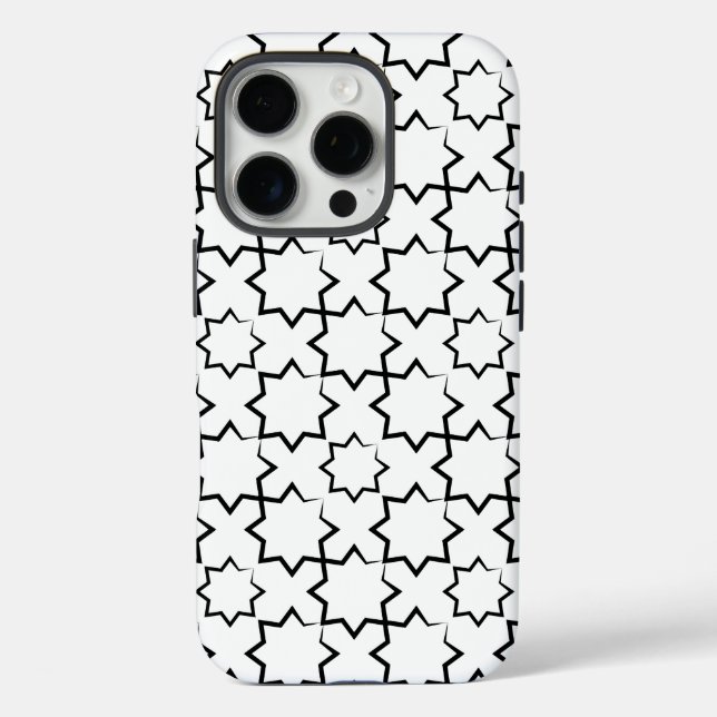Trendy Pattern Design in Black and White Case-Mate iPhone Case (Back)