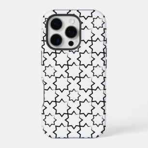 Trendy Pattern Design in Black and White iPhone 16 Pro Case
