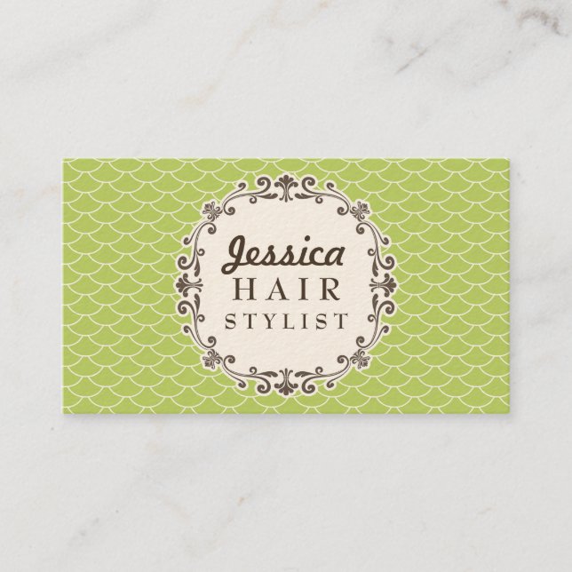 Trendy Pattern Hair Stylist Appointment Cards (Front)