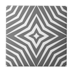 Trendy pattern with stars white and grey M4 Tile