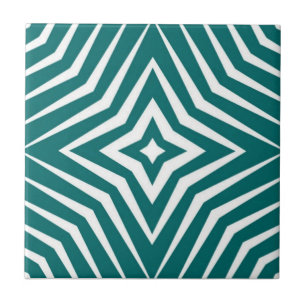 Trendy pattern with stars white and turqoise M2 Tile