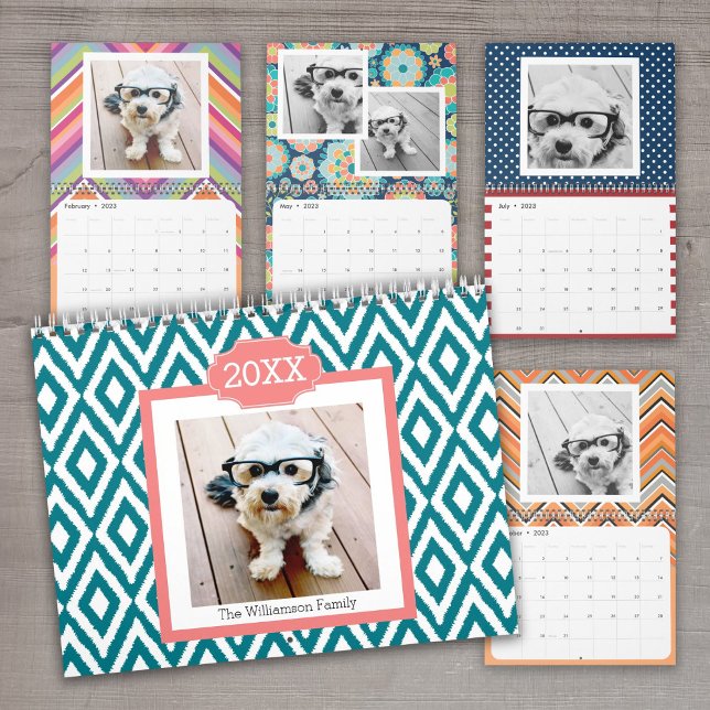 Trendy Patterns and 17 of Your Photos Calendar (Creator Uploaded)