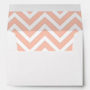 Trendy Peach Chevron Wedding Envelopes