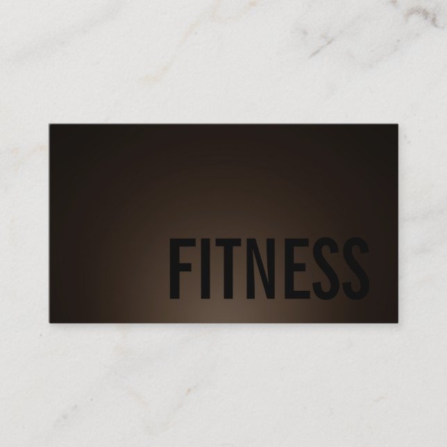 Trendy Personal Fitness Trainer Sports Sepia Brown Business Card (Front)