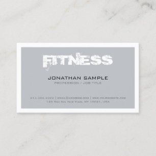 Trendy Personal Trainer Fitness Professional Plain Business Card