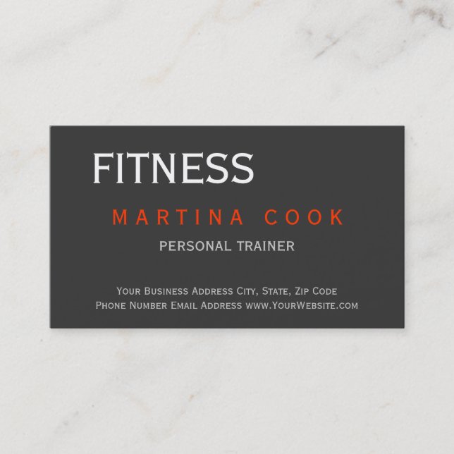 Trendy Personal Trainer Modern Business Card (Front)