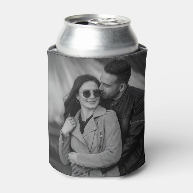 Trendy Personalised 2 Photo Template Double Sided  Can Cooler (Can Front)