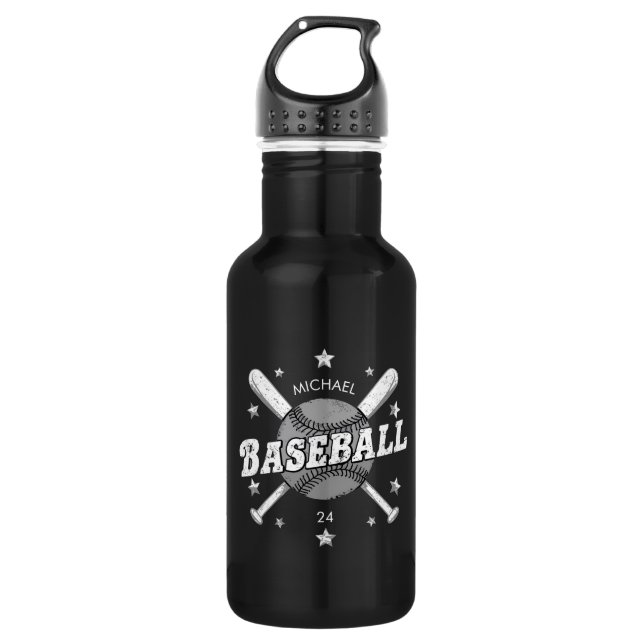 Trendy Personalised Baseball Name and Number  532 Ml Water Bottle (Front)