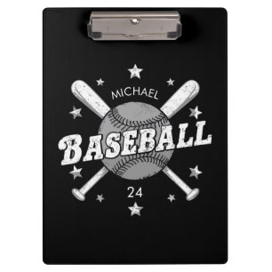 Trendy Personalised Baseball Name and Number  Clipboard