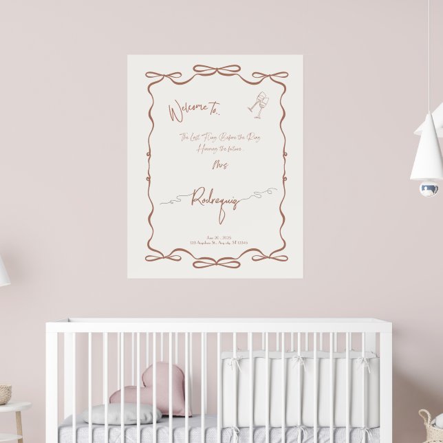 Trendy Personalised Bridal Shower Welcome Sign (Nursery 2)