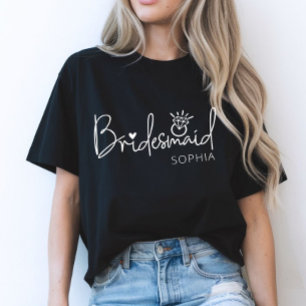 Trendy Personalised Bridesmaid T-Shirt