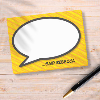 Trendy Personalised Comic Book Speech Bubble Post-it Notes