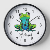 Trendy Personalised Cute Happy Green Frog 