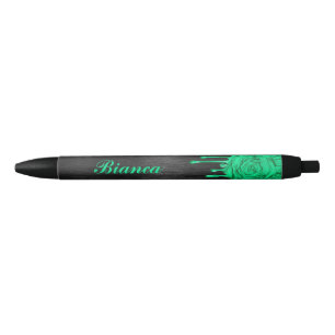 Trendy Personalised Dripping Roses Pen lt. Green