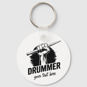 Trendy Personalised Drummer Fist With Drumsticks Key Ring