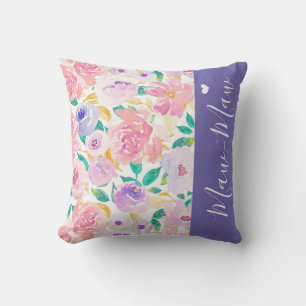 Trendy Personalised Floral Cushion