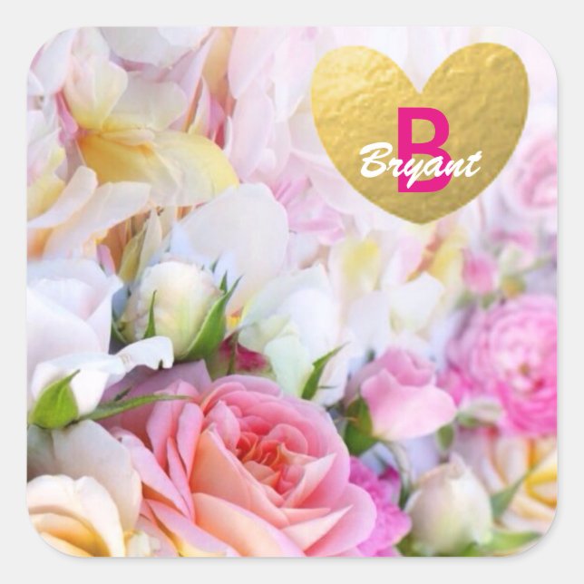 Trendy Personalised Floral Sticker (Front)