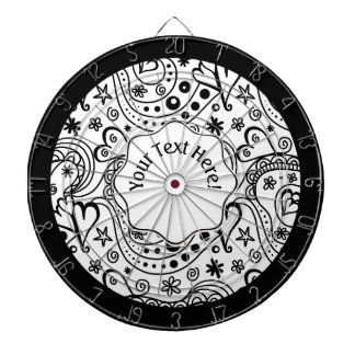 Trendy Personalised Hearts and Love Doodle Pattern Dartboard