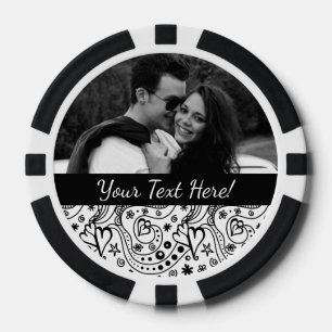Trendy Personalised Hearts and Love Doodle Pattern Poker Chips